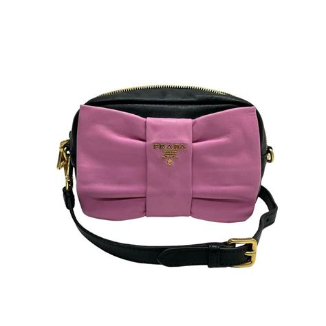 prada nappa fiocco|PRADA Nappa Fiocco Bow Crossbody Clutch Black.